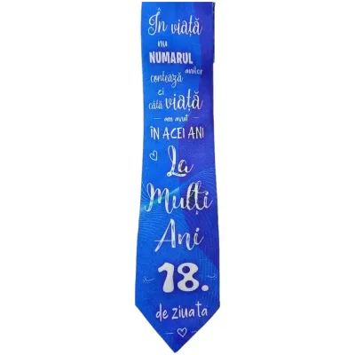 18 la multi ani de ziua ta, cravata cu mesaj